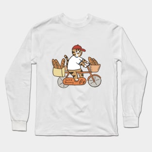 funny Cat and bicycle Long Sleeve T-Shirt